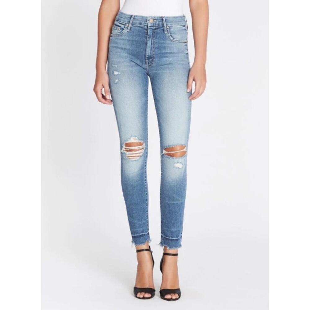 MOTHER High Waisted Looker Ankle Chew‎ Jeans in Push the Envelope Womens Size 26